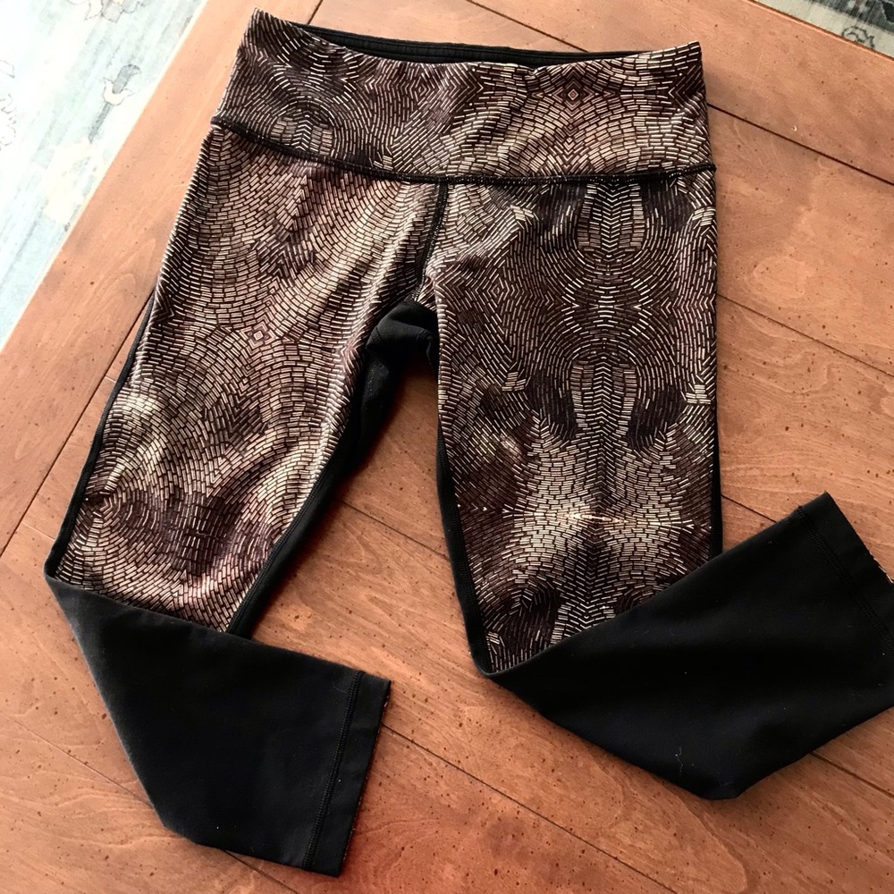 Lululemon Athletica Wunder Under Crop 20” Inseam Brown Gold Women 6 - Picture 2 of 6